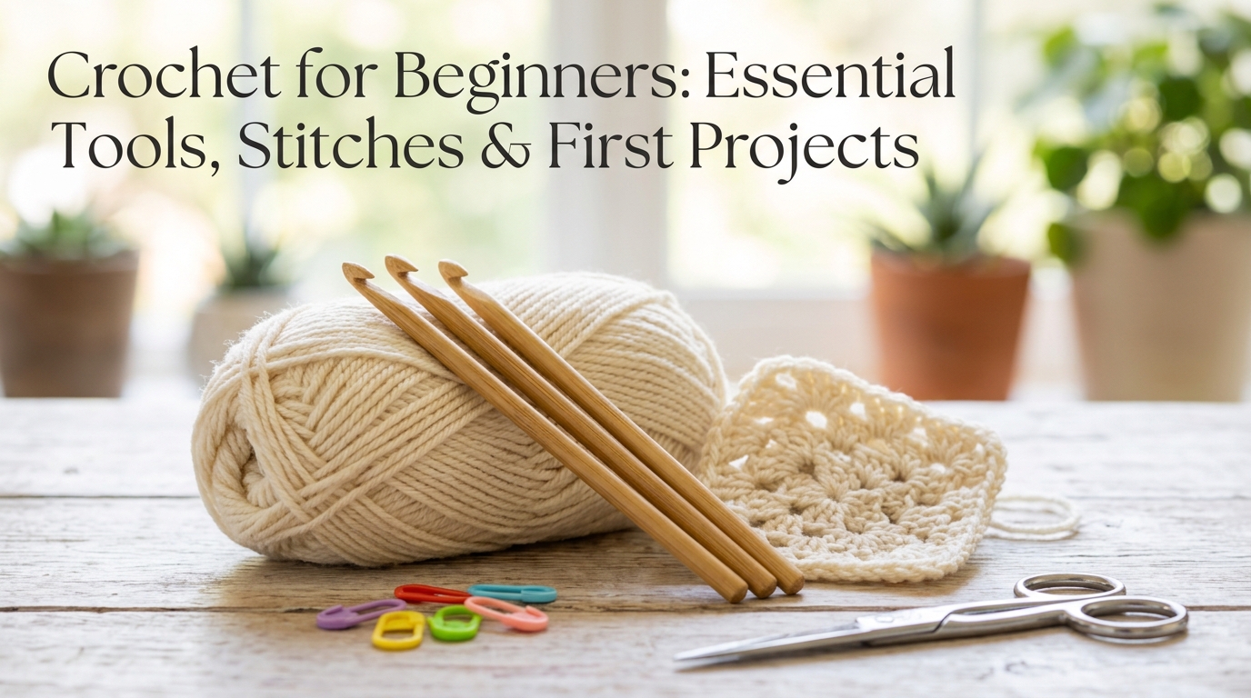 Crochet for Beginners: Essential Tools, Stitches & First Projects